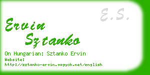 ervin sztanko business card